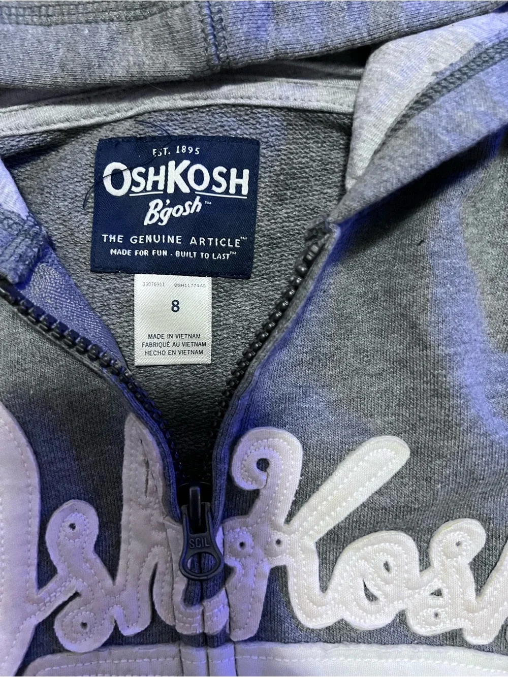 OshKosh B'gosh Gray Zip-Up Hoodie for Boys